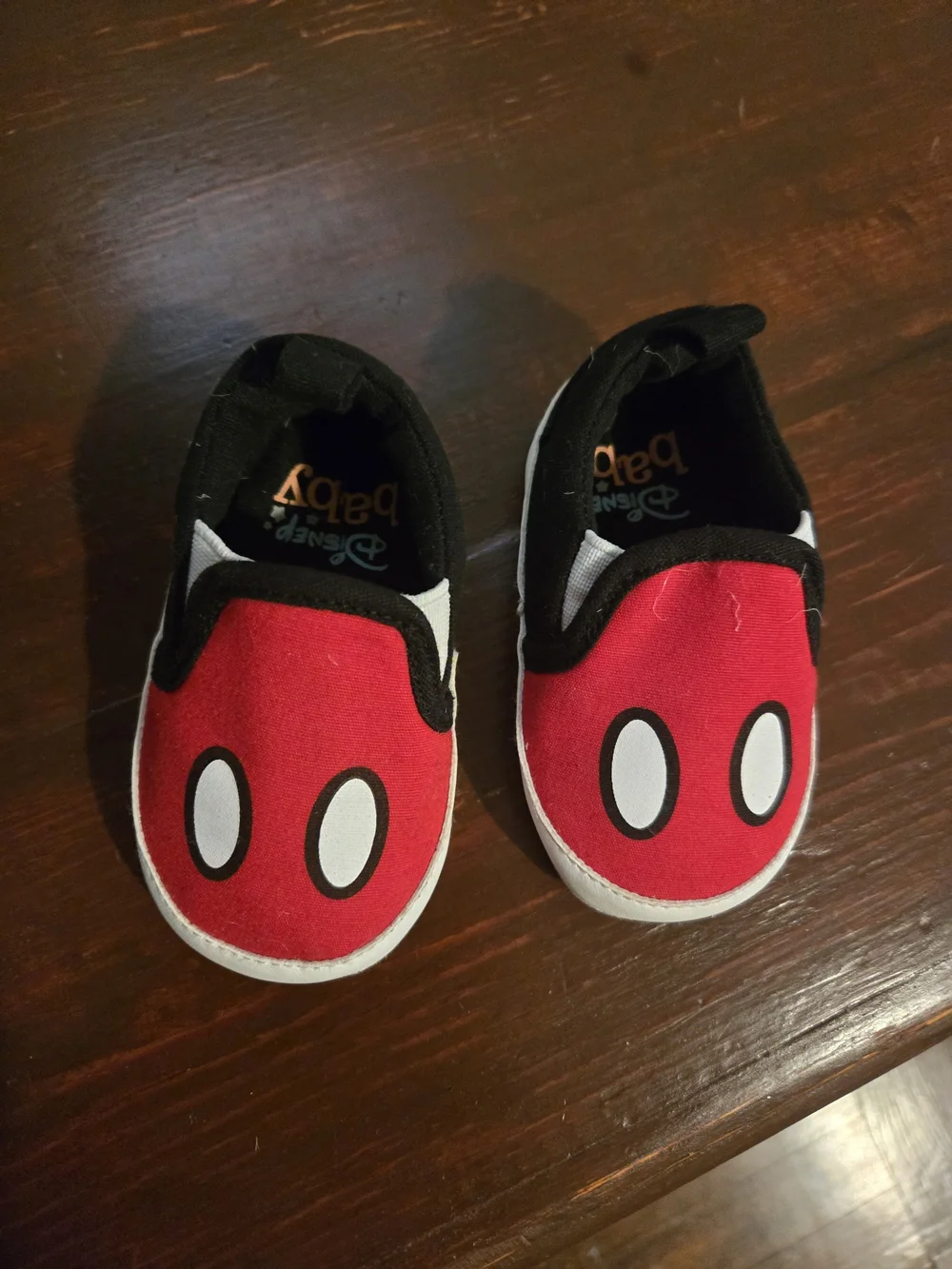 Disney Red Mickey Mouse Slip-On Baby Shoes
